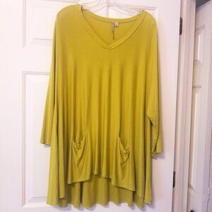 COMFY USA TUNIC TOP - vibrant lime green